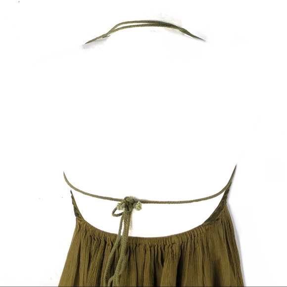Free people halter top open back green embroidered - Picture 4 of 6